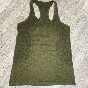 Lululemon Athletica Racerback tank (6) heathered olive